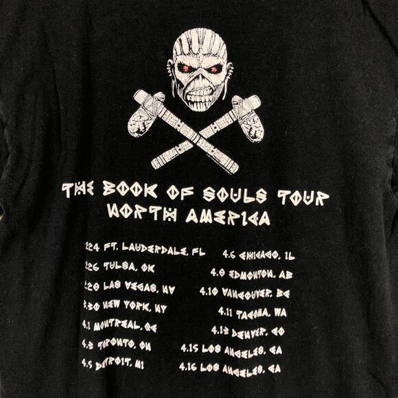 Iron Maiden Mens Shirt Black Book of Souls North America Tour Graphic Print M - Picture 10 of 11